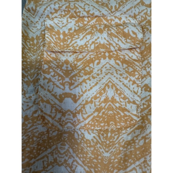 Cynthia Rowley Top Womens 1X Linen Rayon Sleeveless Chevron‎ Blouse Top Plus - Picture 3 of 8